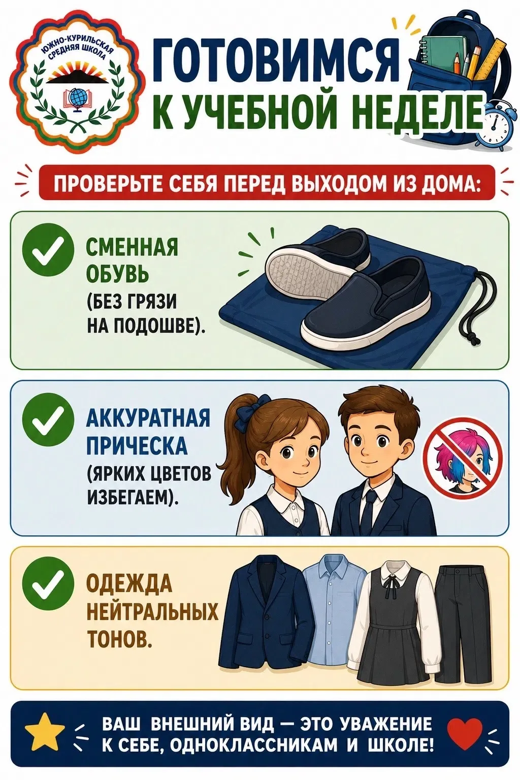 🌟 Готовимся к учебной неделе! 📚✏️