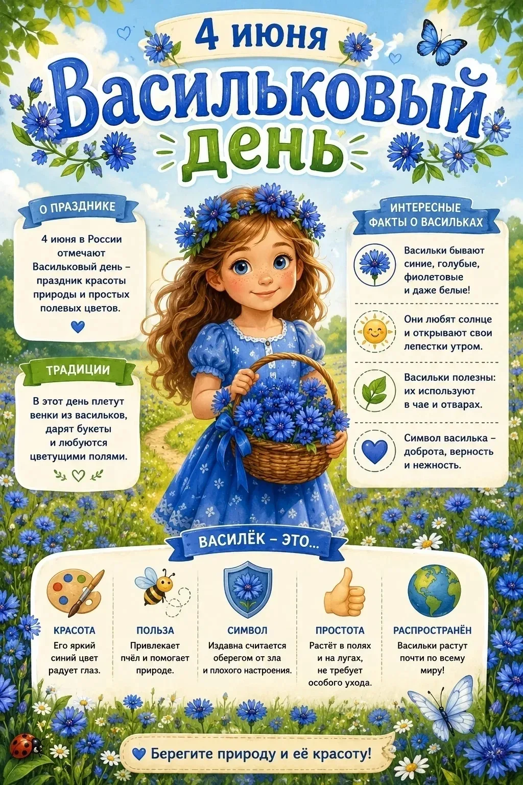 Васильковый день: праздник доброты и познания! 💙🌸