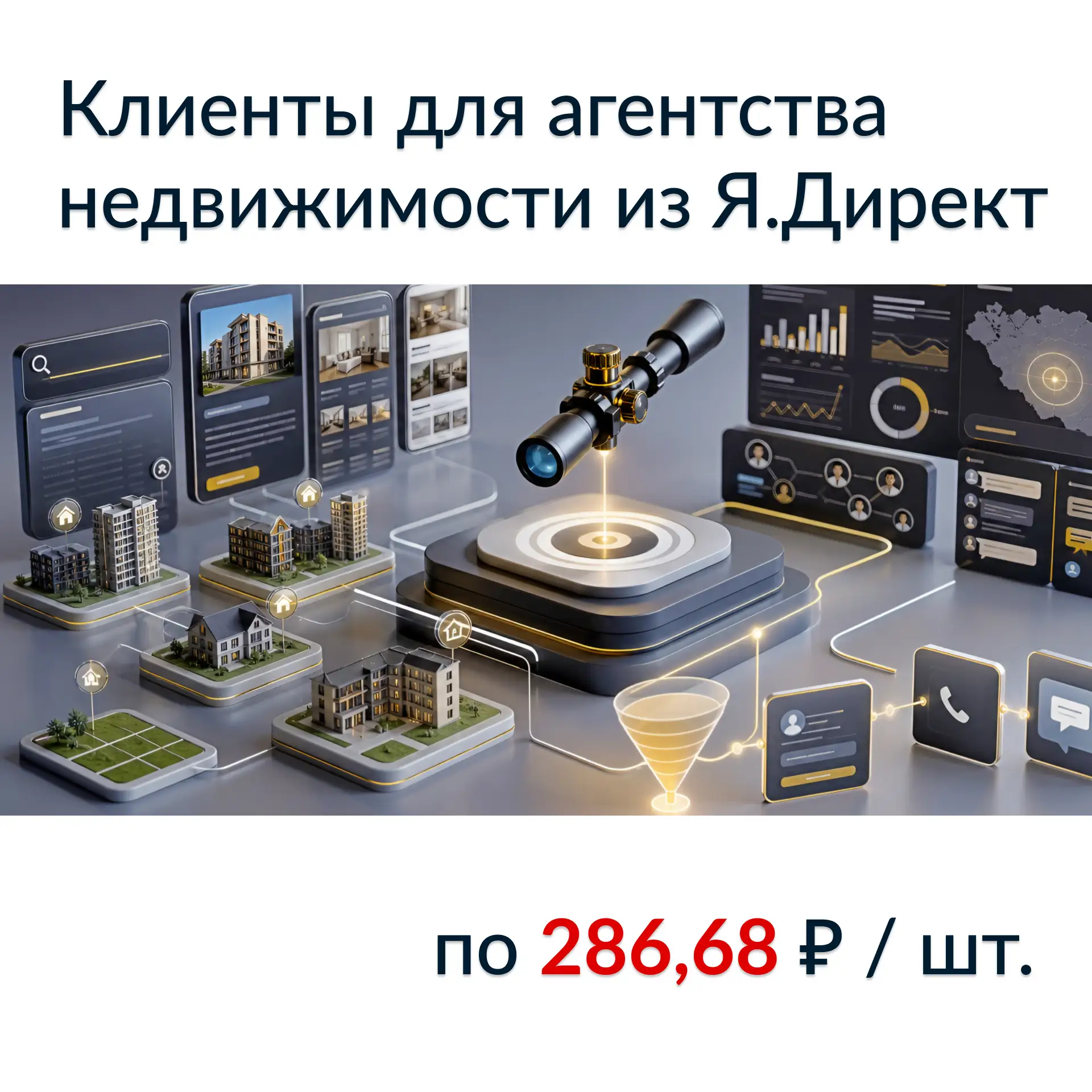 Продвижение в Яндекс.Директ для агентства недвижимости

— Период: 4 календарные недели тестового раз
