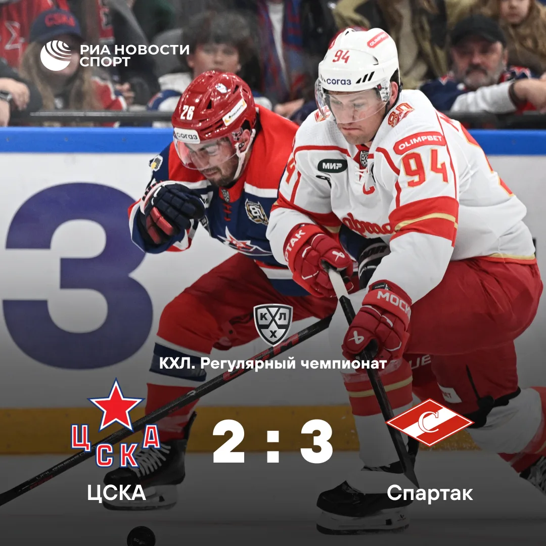 🏒 Дебютный гол Максима Комтуа принес «Спартаку» победу над ЦСКА