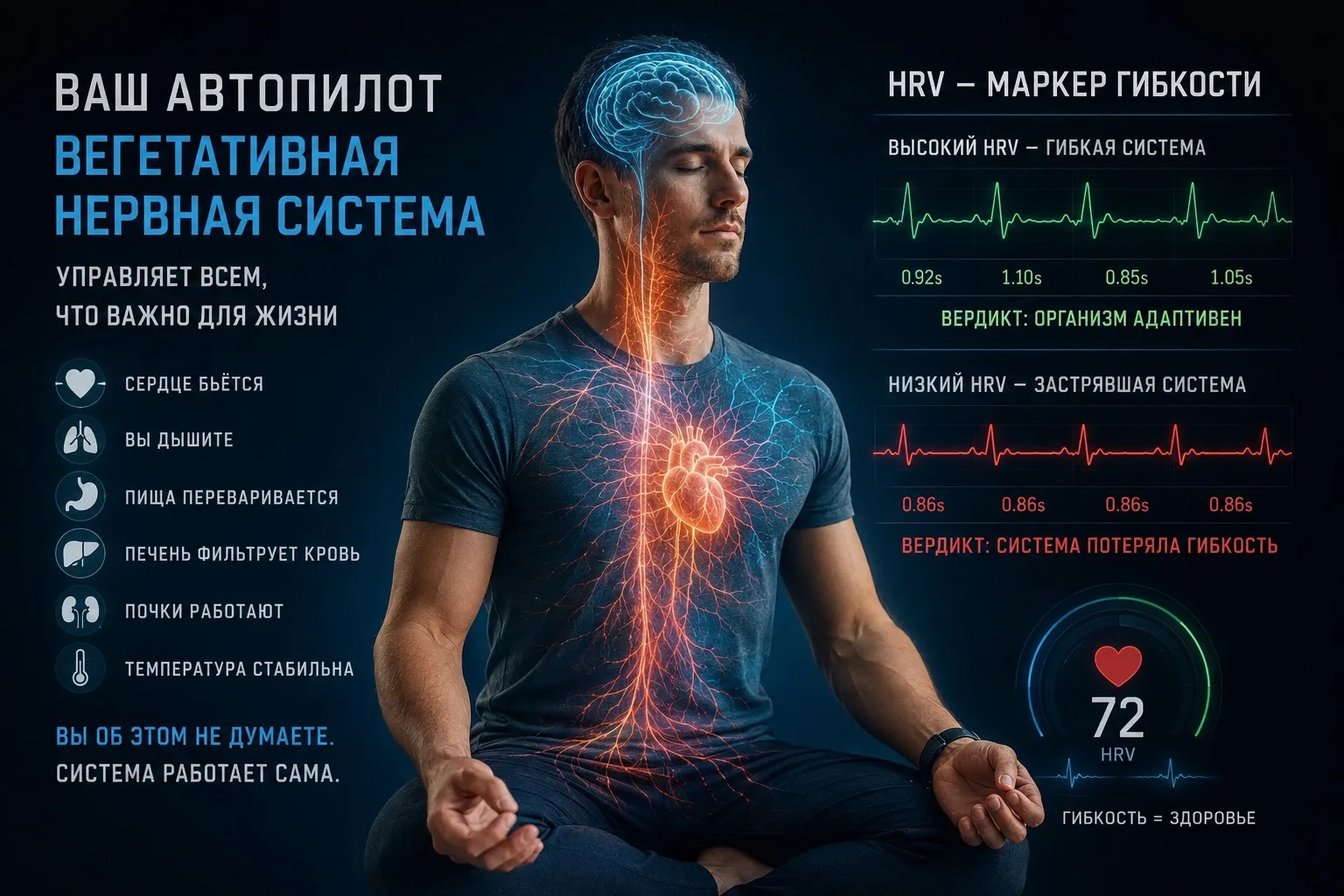 Ваш автопилот

Организм работает на автопилоте 24 часа в сутки. Сейчас, пока вы читаете этот текст, 
