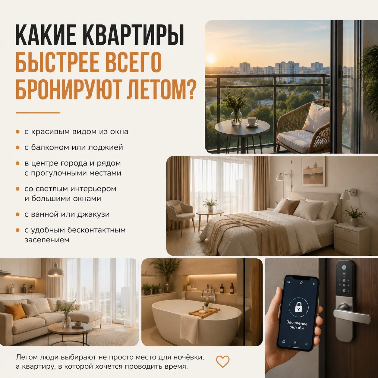 ☀️Какие квартиры быстрее всего бронируют летом?

Летом гости становятся намного требовательнее к жил