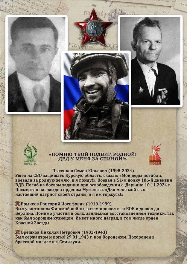 🎖️Помню твой подвиг, родной! Дед у меня за спиной!