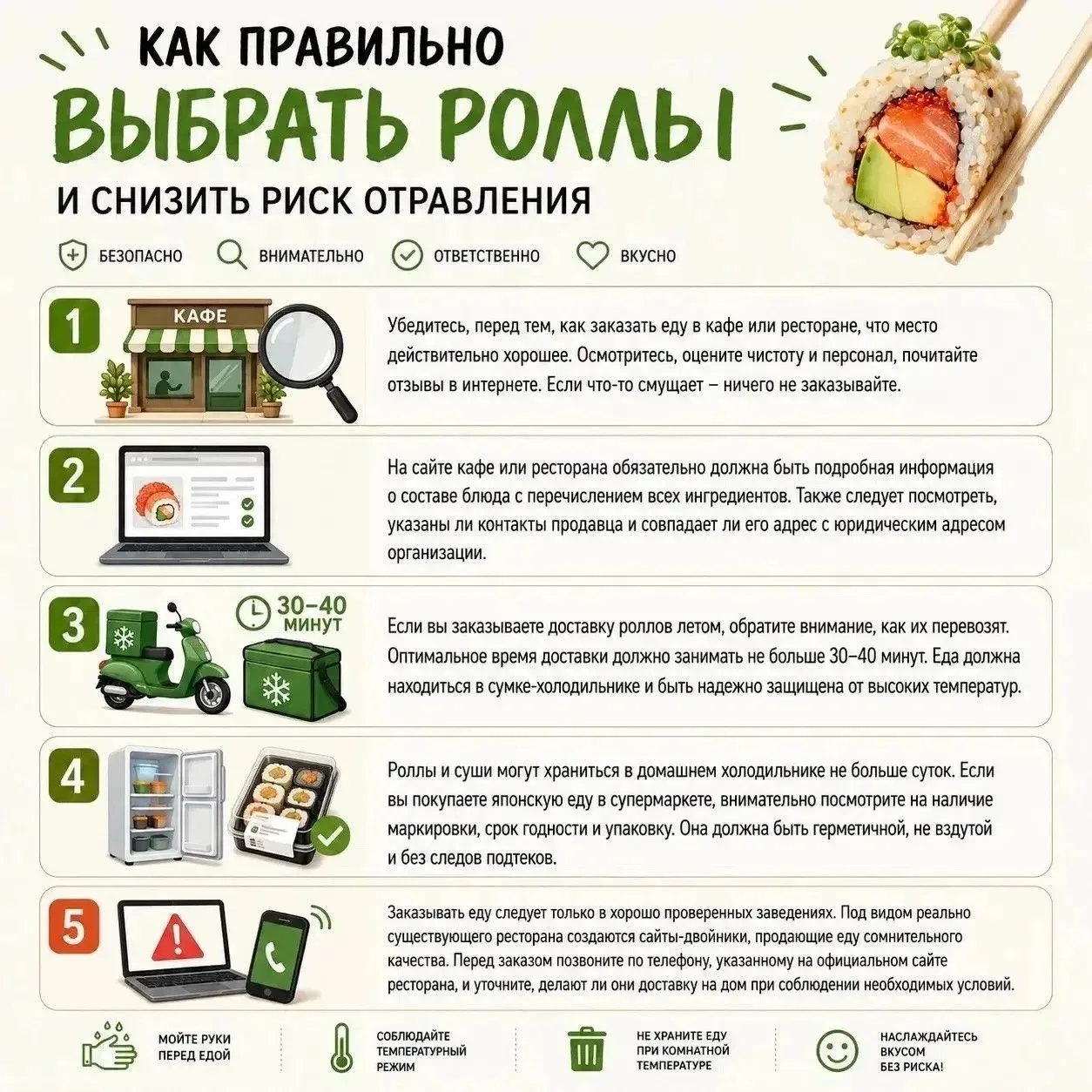 Суши - не только вкусно, но и безопасно 

🍣 В настоящее время большой популярностью пользуются суши