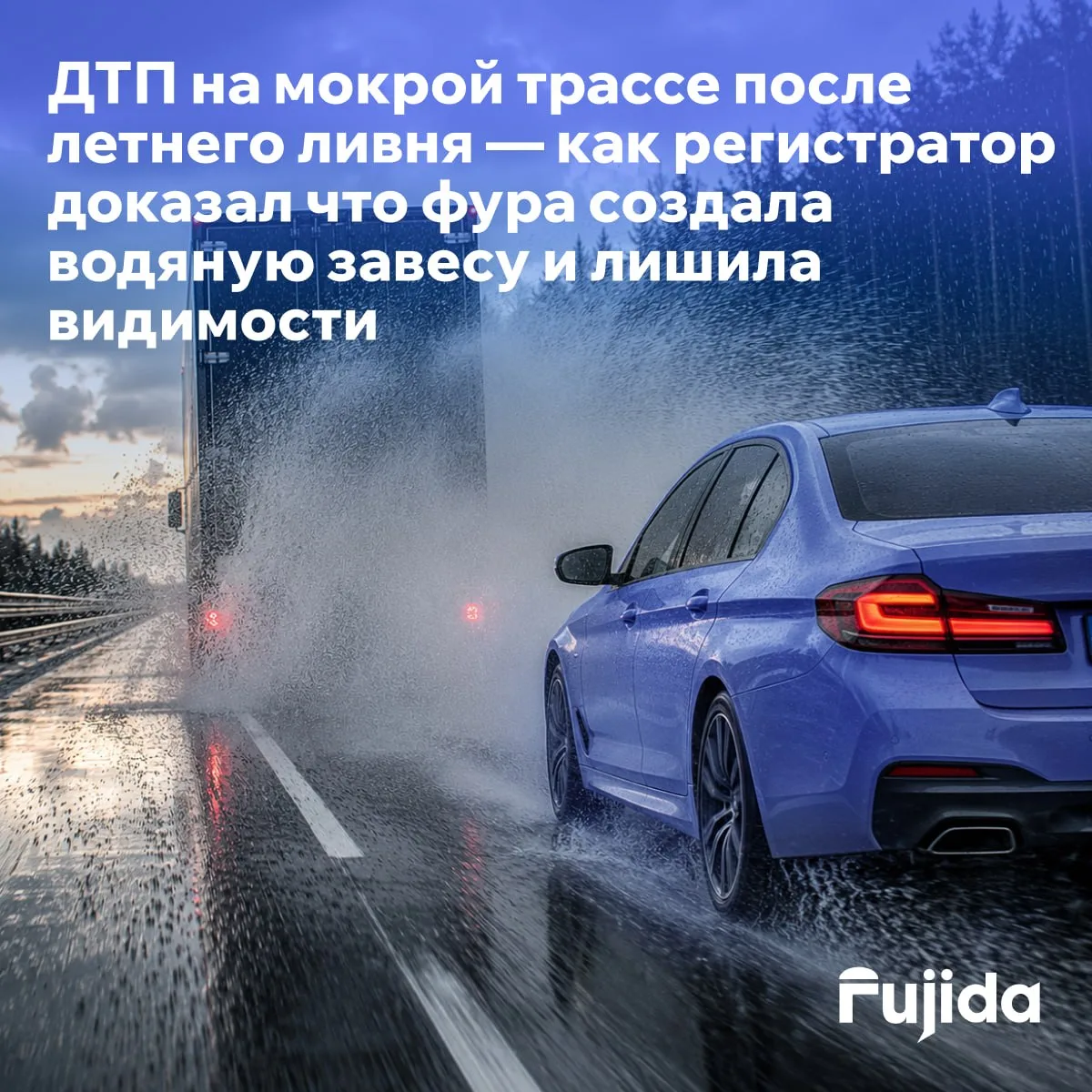 Фура создала водяную стену — кто виноват в ДТП?

После летнего ливня на М-7 под Казанью произошла ав