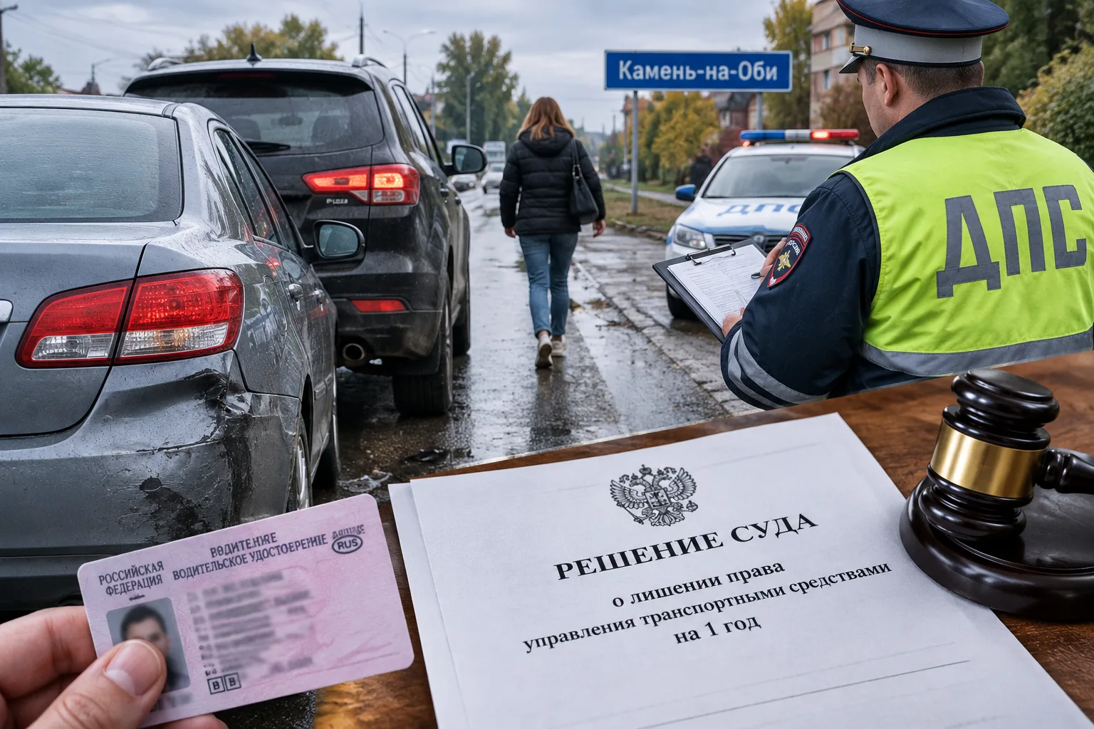 Испугалась и осталась без прав: В Камне-на-Оби автоледи лишили прав за оставление места...