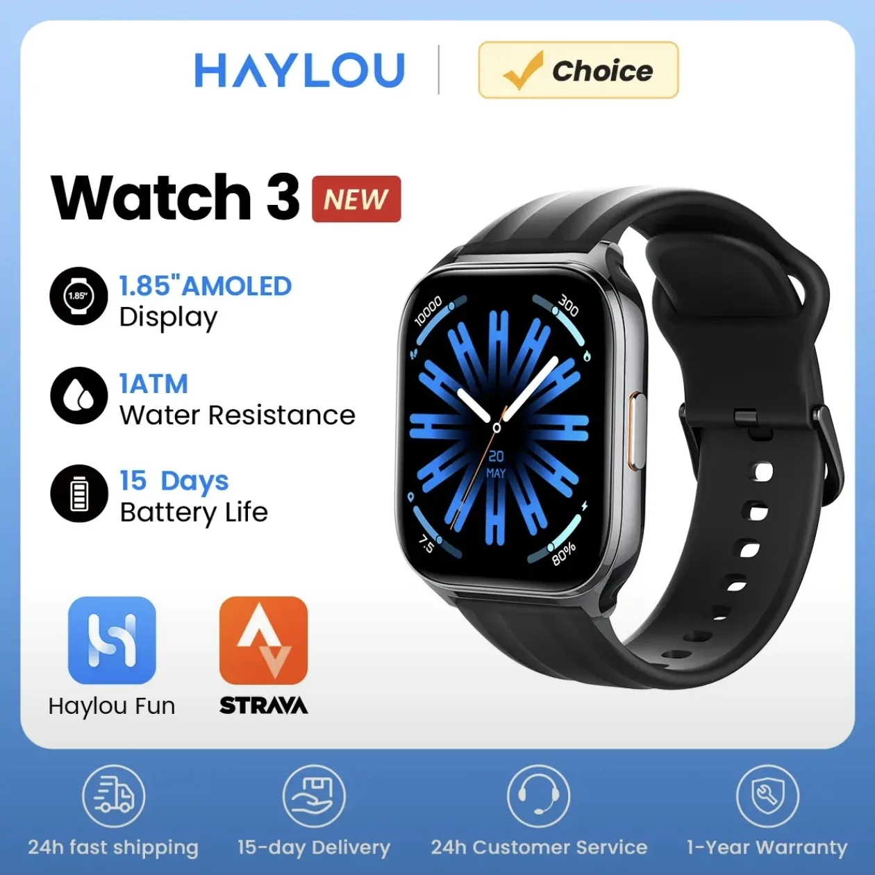 Смарт - часы HAYLOU Watch 3 за 1789 ₽ на AliExpress через комбо-корзину.