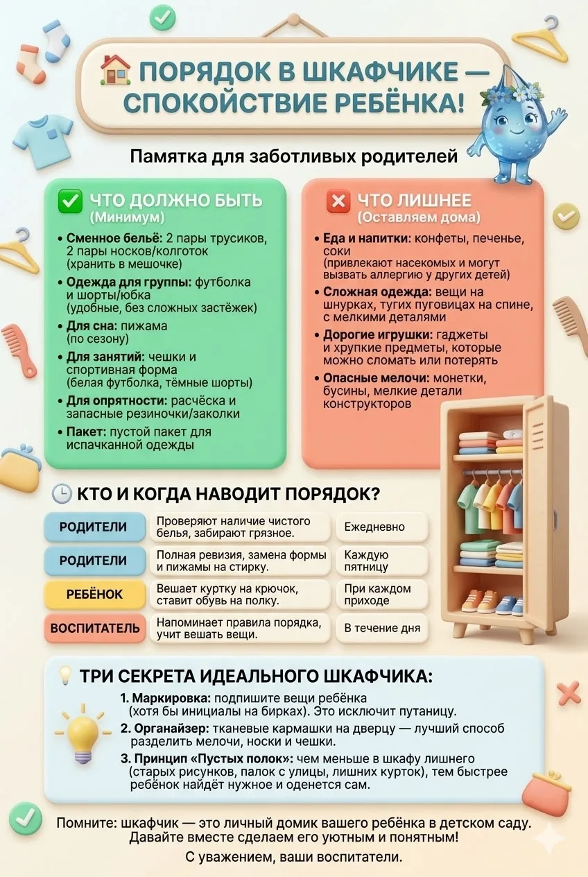 ✨ Порядок в шкафчике — залог самостоятельности ребёнка! ✨