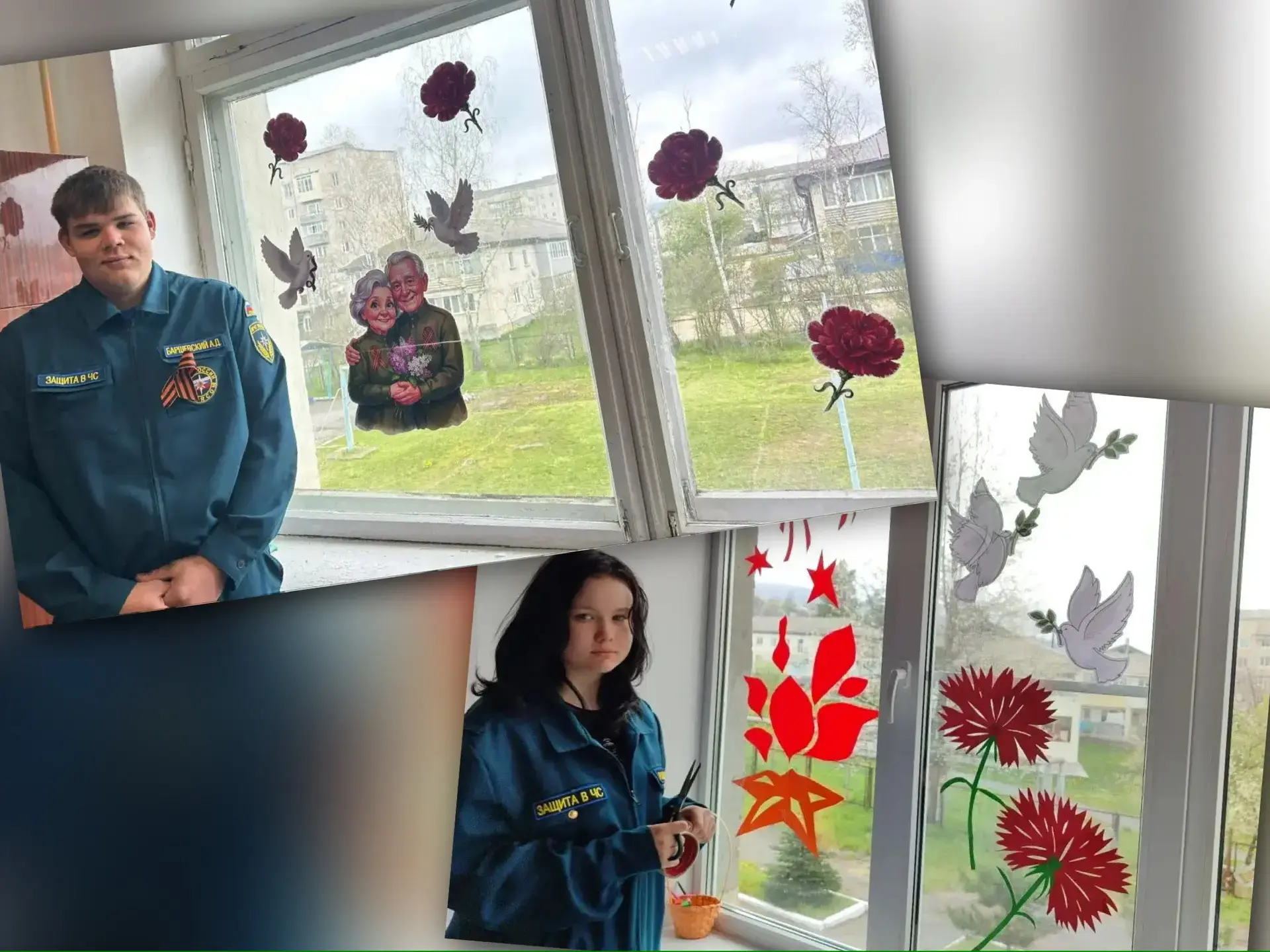 Акция «Окна Победы»! 🎖️ Студенты и преподаватели Медногорского филиала КЧР ГБПОО МПК «Профессионал» 