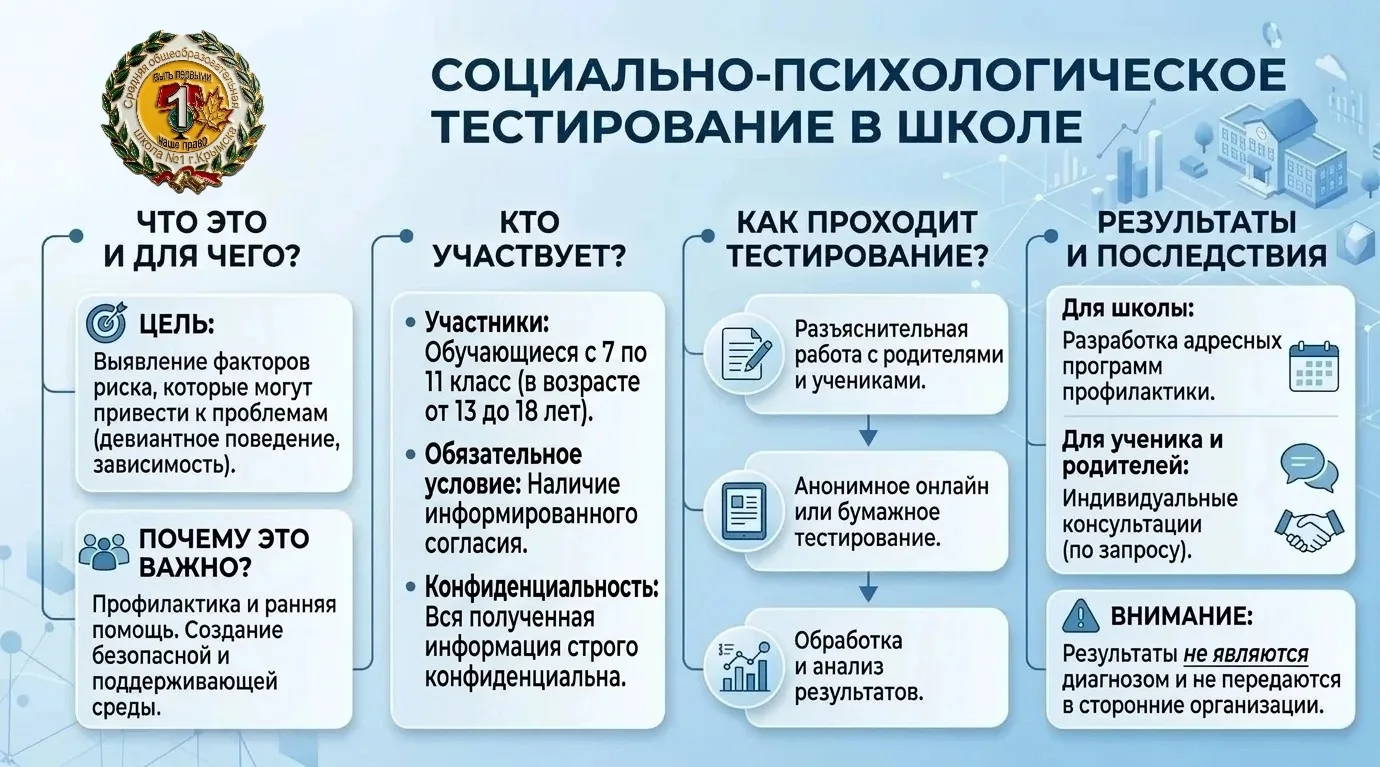📣 Памятка для родителей: социально‑психологическое тестирование (СПТ) в 2026–2027 учеб...