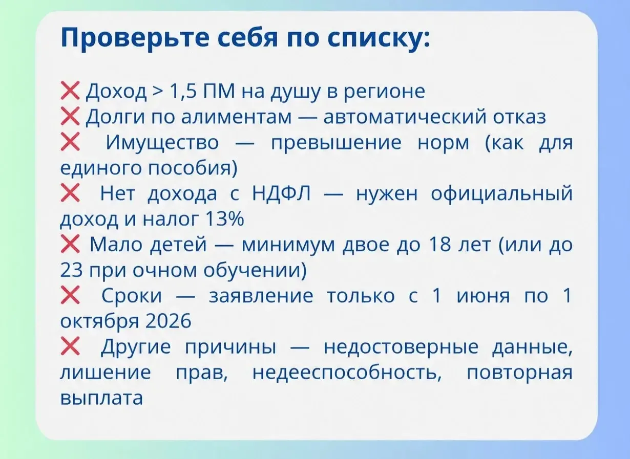✔️Почему могут отказать в новой семейной налоговой выплате?