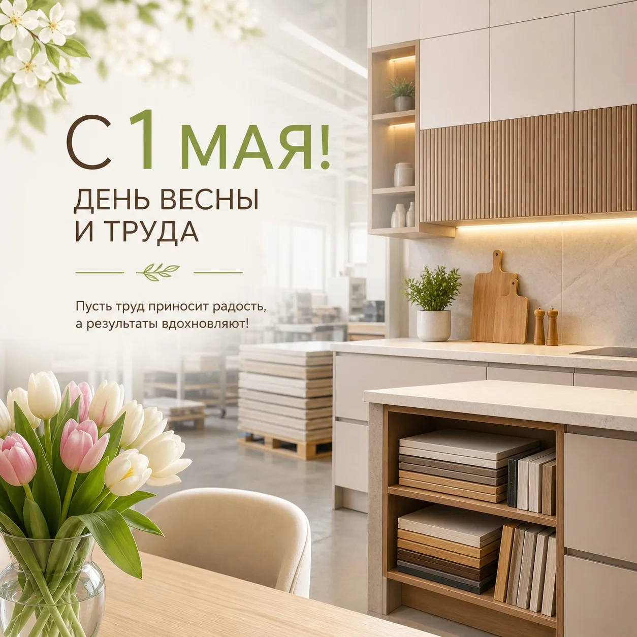 С праздником 1 мая! 🌿

Мы каждый день видим, как из проекта и материалов появляется кухня, которой 