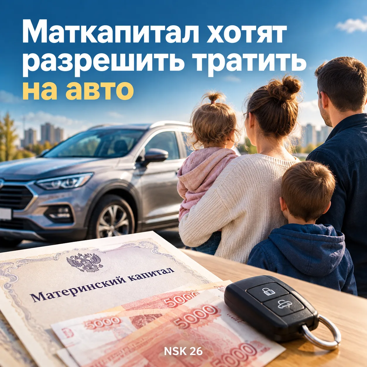 🚗  Маткапитал могут разрешить тратить на покупку автомобиля