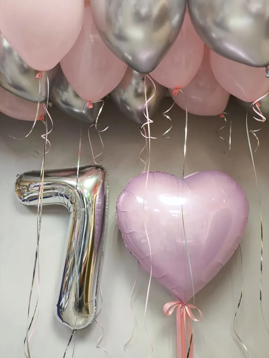 🎈Шар цифра 
🎈Шар сердце 81 см, с бантиком
🎈Шары Хром 10 шт
🎈Шары пастель 10 шт

6150
Без транспо