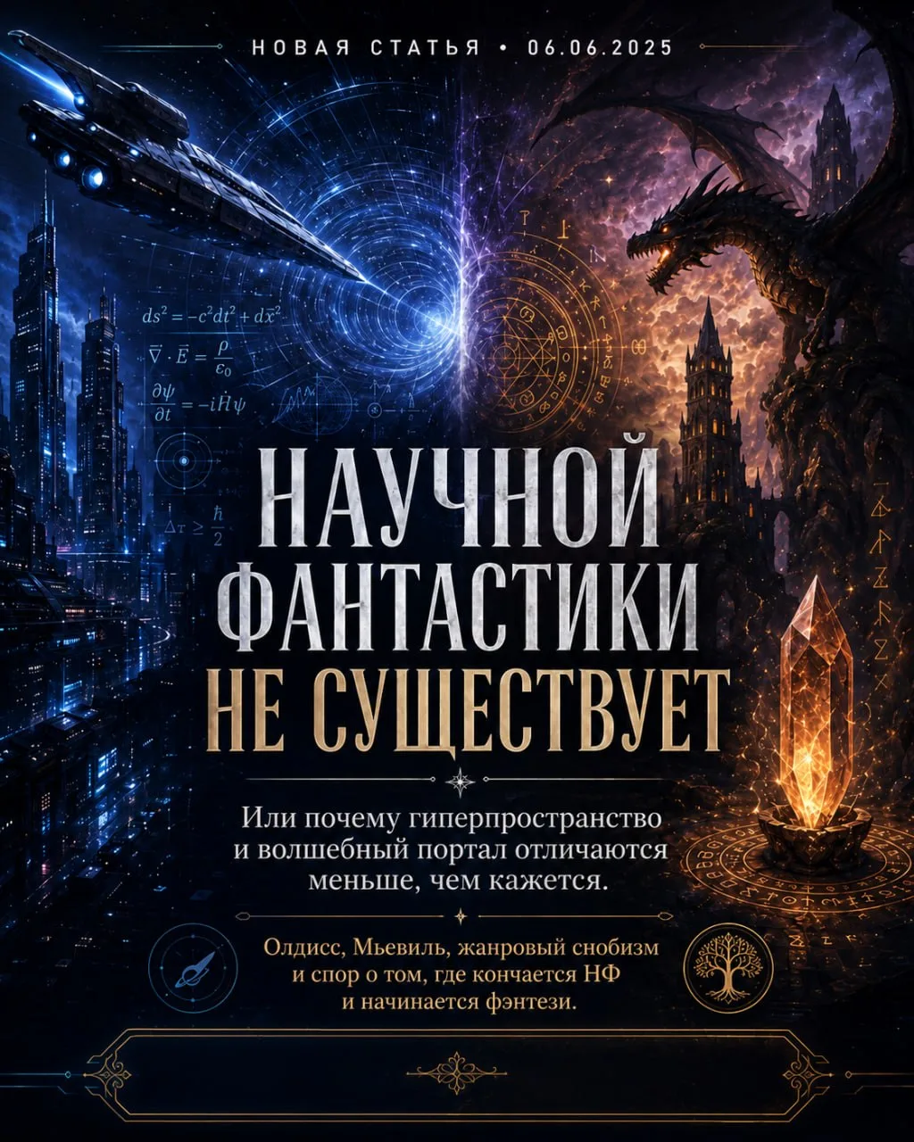 #дневник_автора 

06.06.2025

Научной фантастики не существует

Дисклеймер 1: Всем, прочитавшим толь