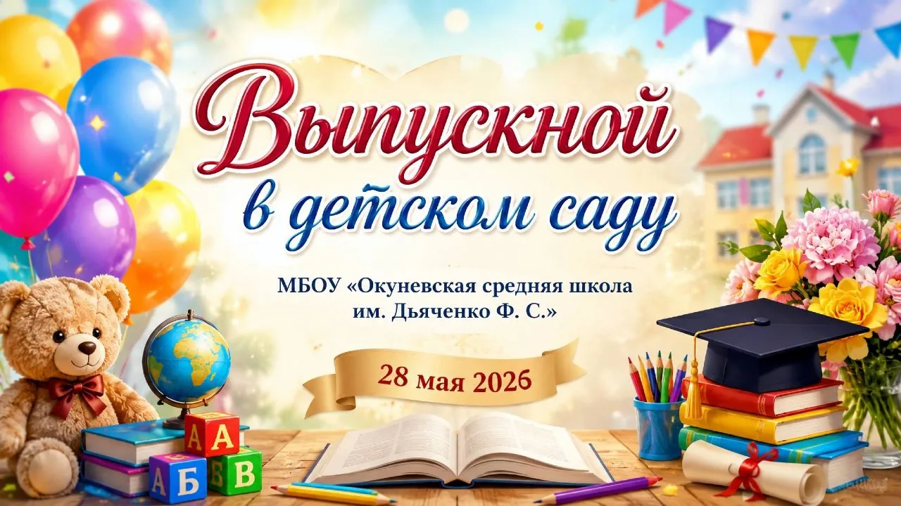 🎓 Первый выпускной — самый трогательный
28 мая в детском саду МБОУ «Окуневская средняя школа им. Дь