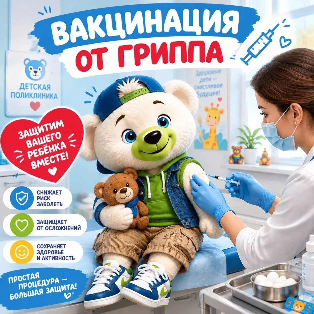 💉Жители Инорса, позаботьтесь о здоровье своих малышей— пройдите вакцинацию от гриппа!