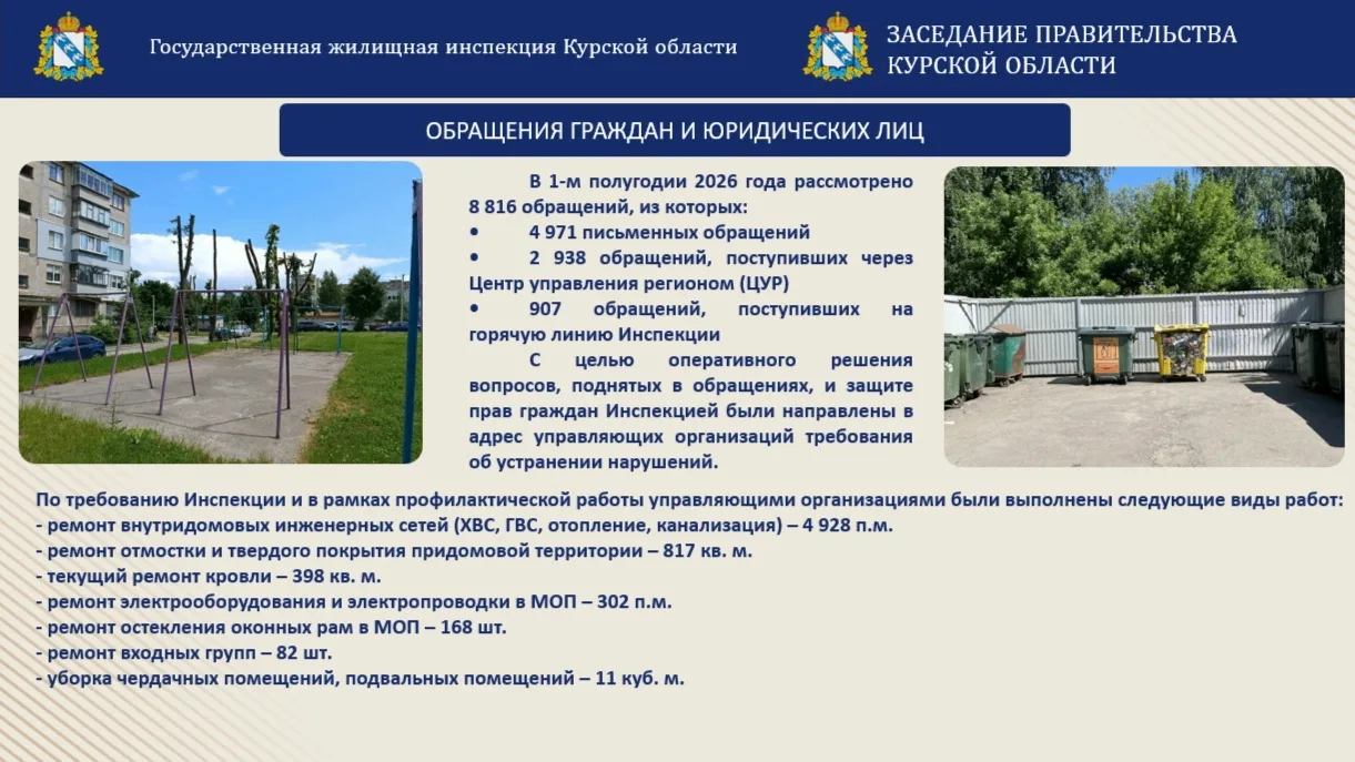 📊 Начальник государственной жилищной инспекции Курской области на заседании Правительства области п