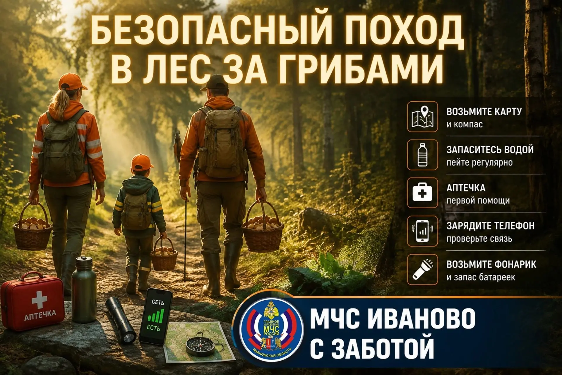 Собираешься в лес за грибами — позаботься о безопасности