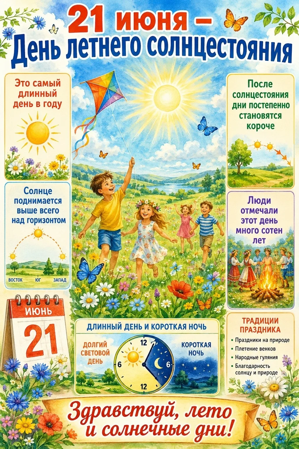 🌅 День летнего солнцестояния — самый длинный день в году!

Сегодня природа дарит нам особенное чудо