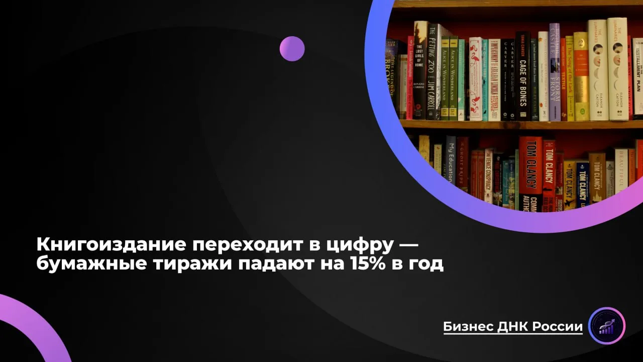 Книгоиздание переходит в цифру - бумажные тиражи падают на 15% в год