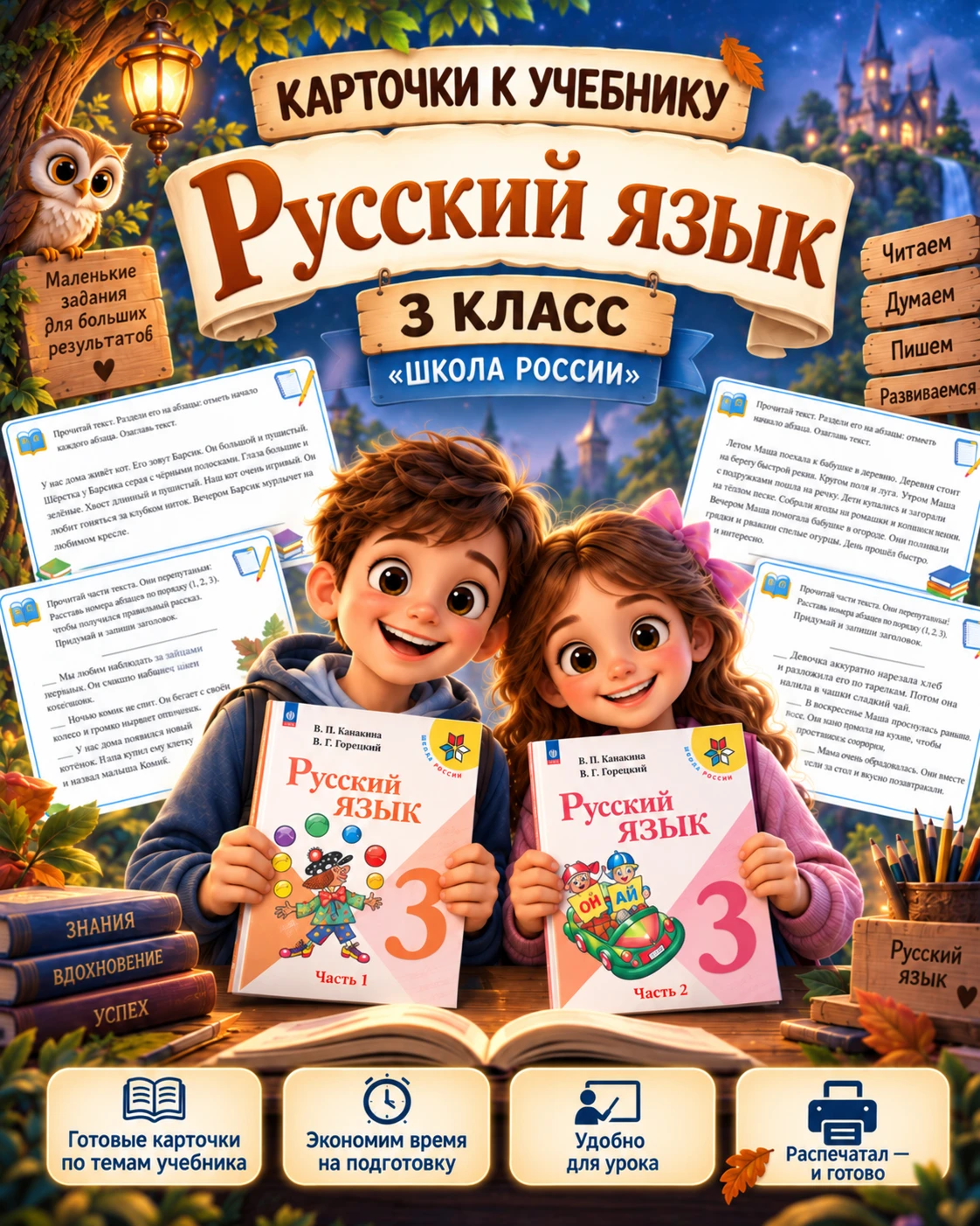 Готовим большой комплект карточек к 1 части учебника «Русский язык» — 3 класс, «Школа Р...