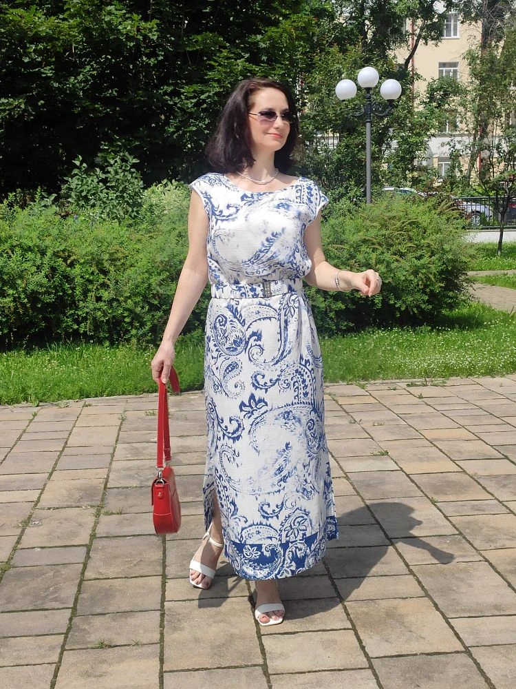 💙🤍 Нежное лёгкое платье с узором Пейсли .