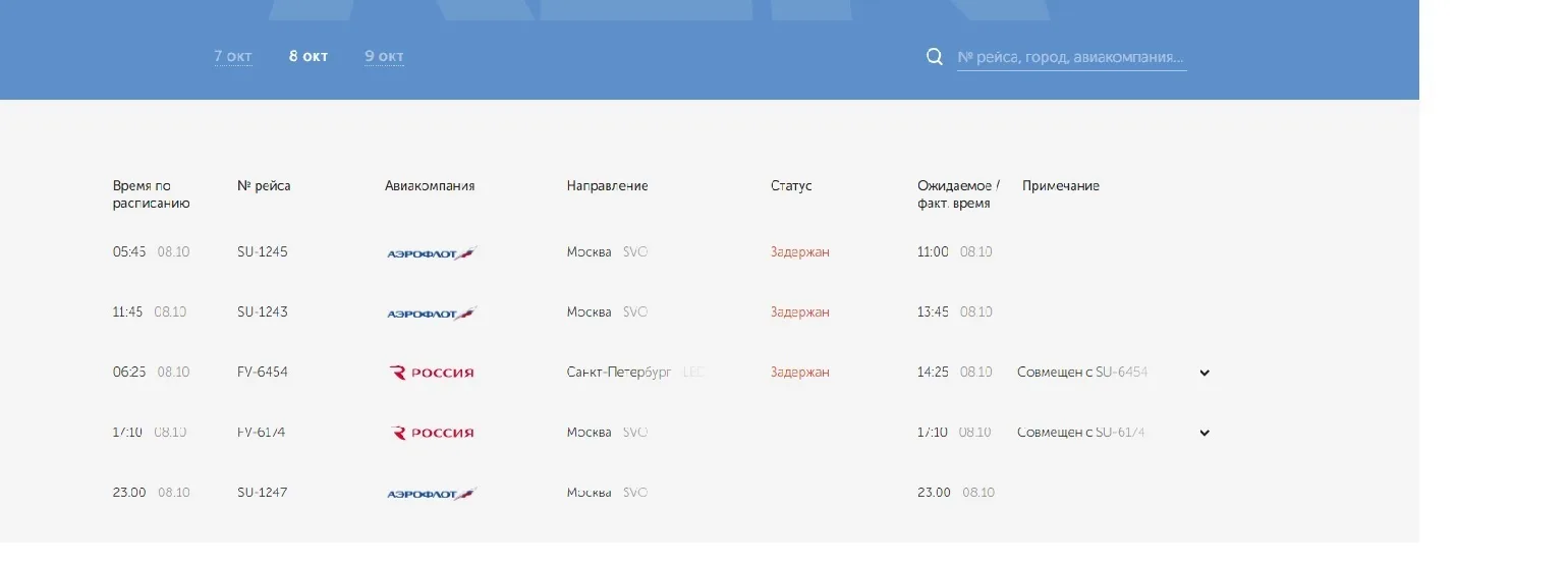 ❗️Задержано несколько рейсов из Оренбурга в Москву и Санкт-Петербург