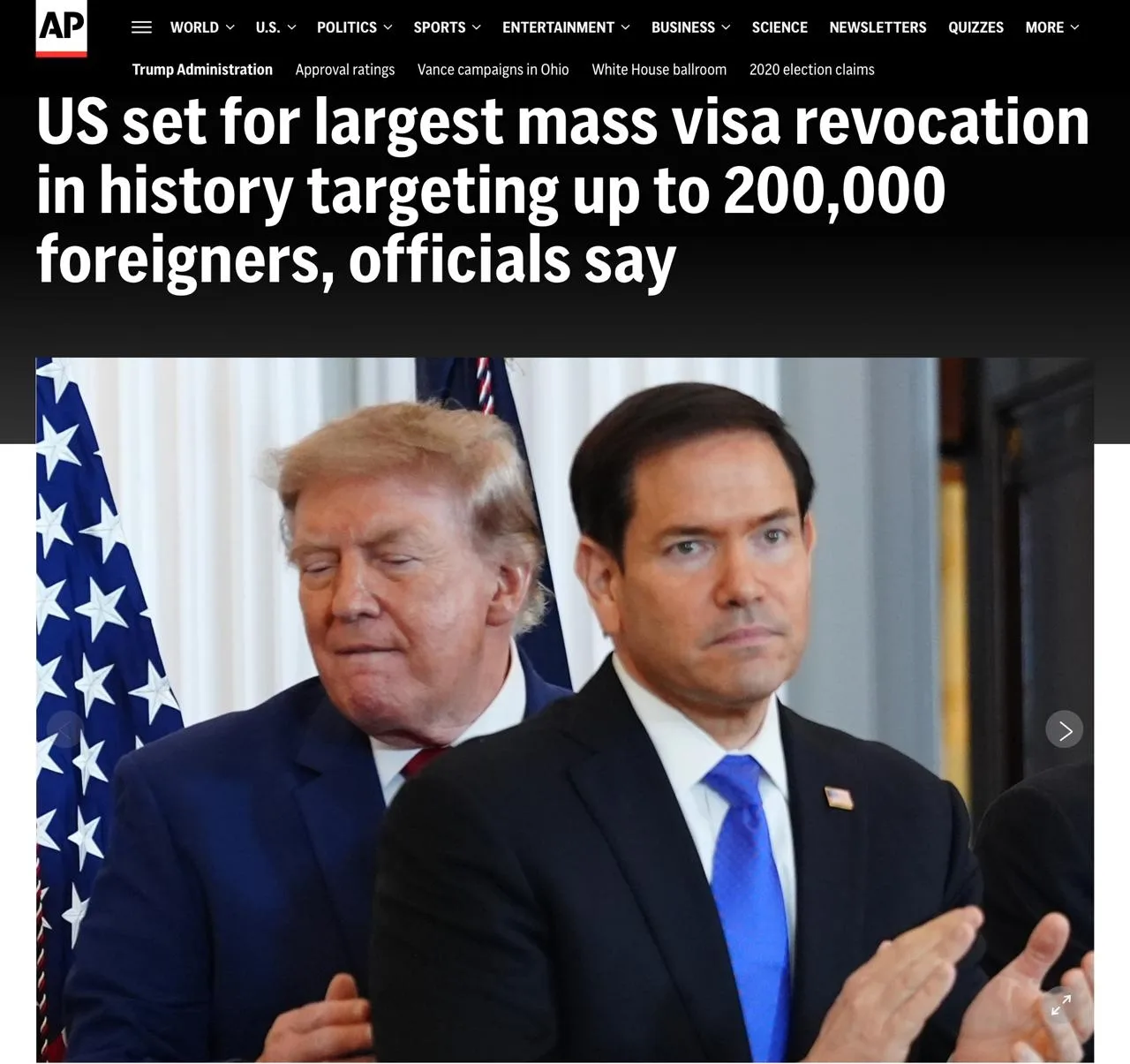 🇺🇸❗️ Администрация Трампа собирается аннулировать деловые и туристические визы до 200...