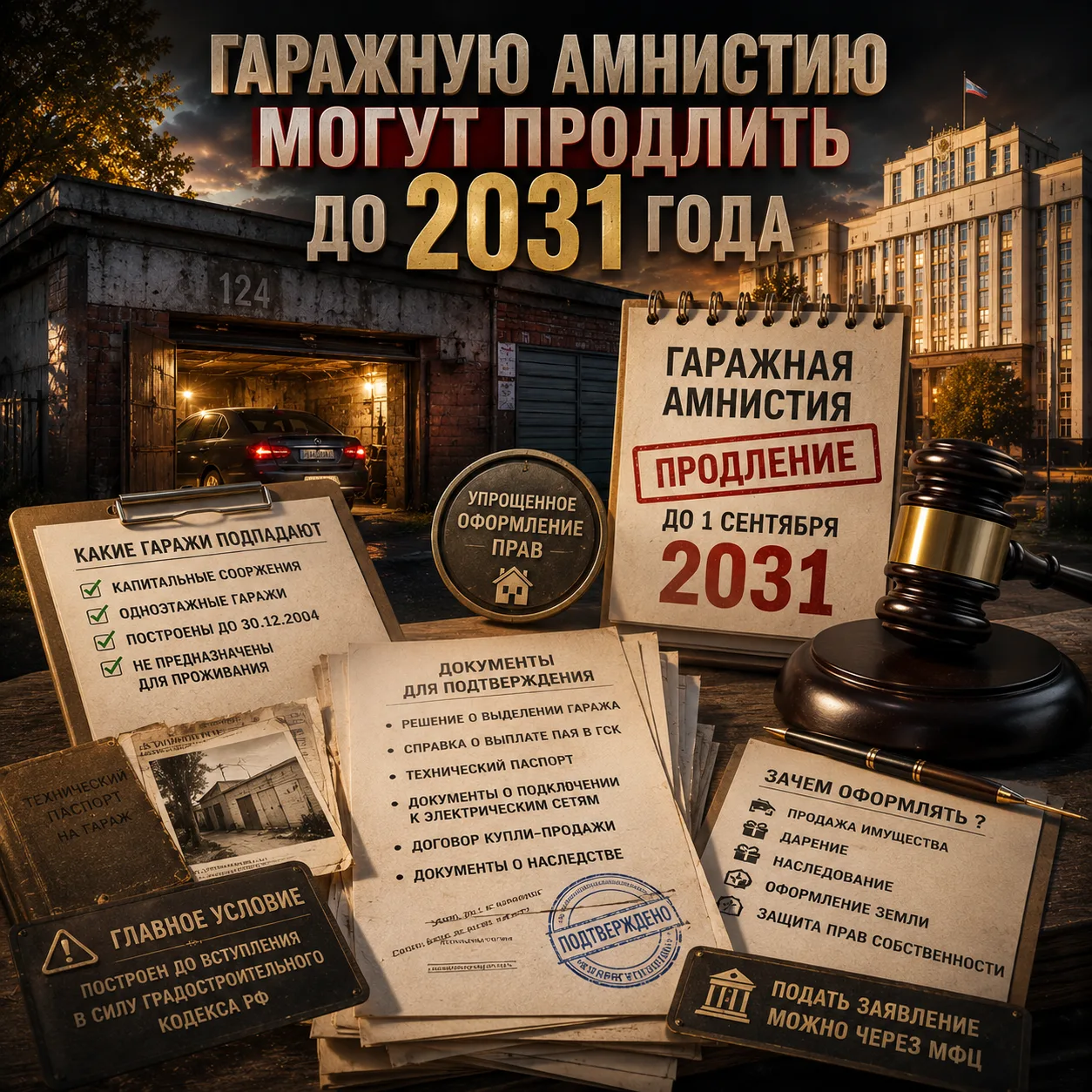 🚨 ГАРАЖНУЮ АМНИСТИЮ МОГУТ ПРОДЛИТЬ ДО 2031 ГОДА 😳🚗🏠