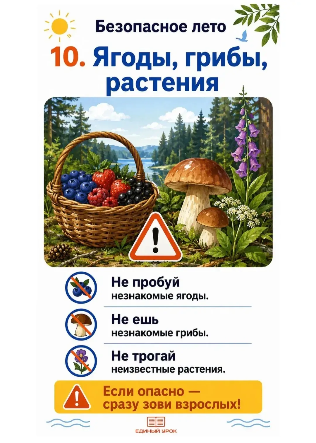 ☀️ Безопасное лето — это просто, если помнить правила.  Эти памятки — для ребят 12–16 лет. Внутри: в