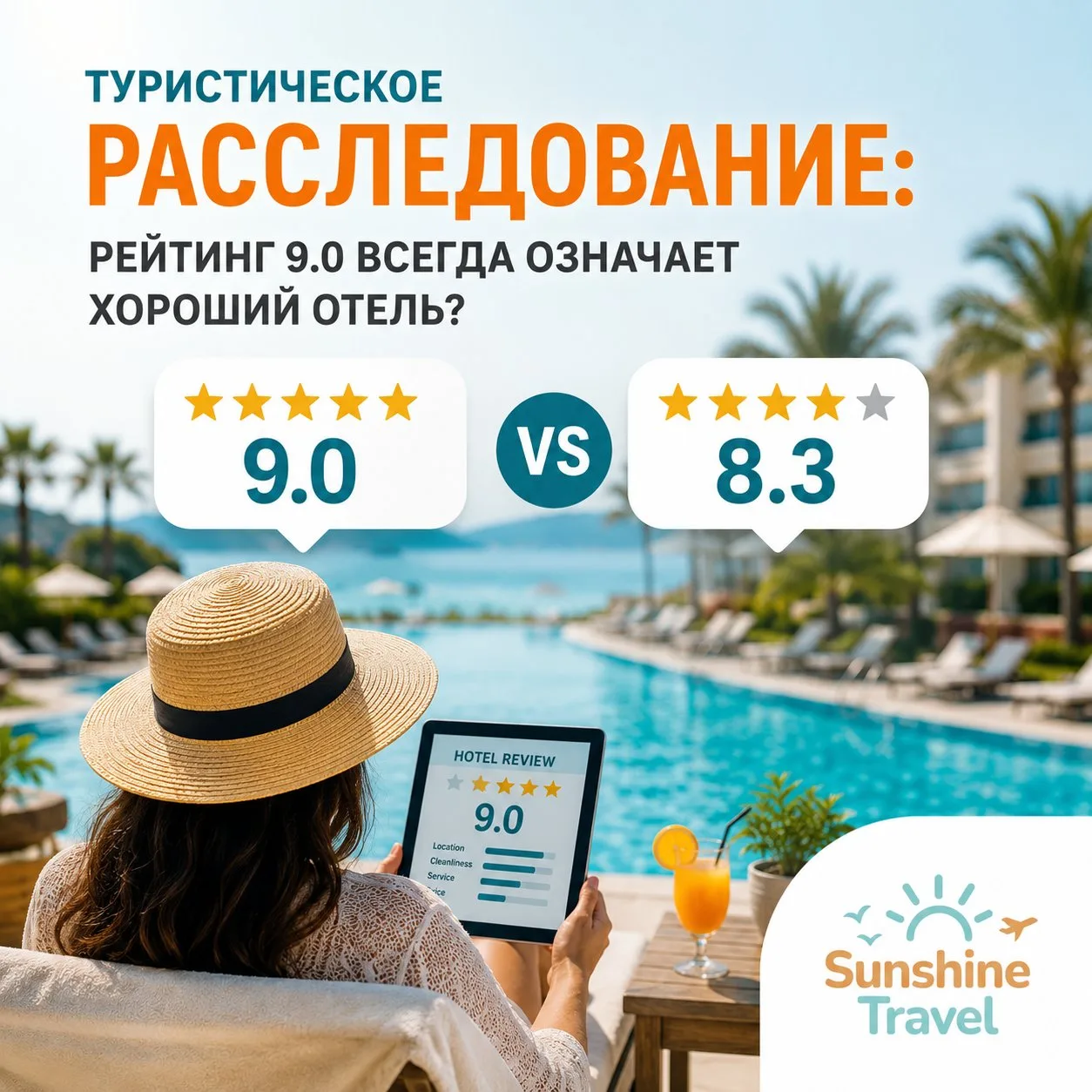 🕵️ Туристическое расследование:

Рейтинг 9.0 всегда означает хороший отель?

Большинство туристов в