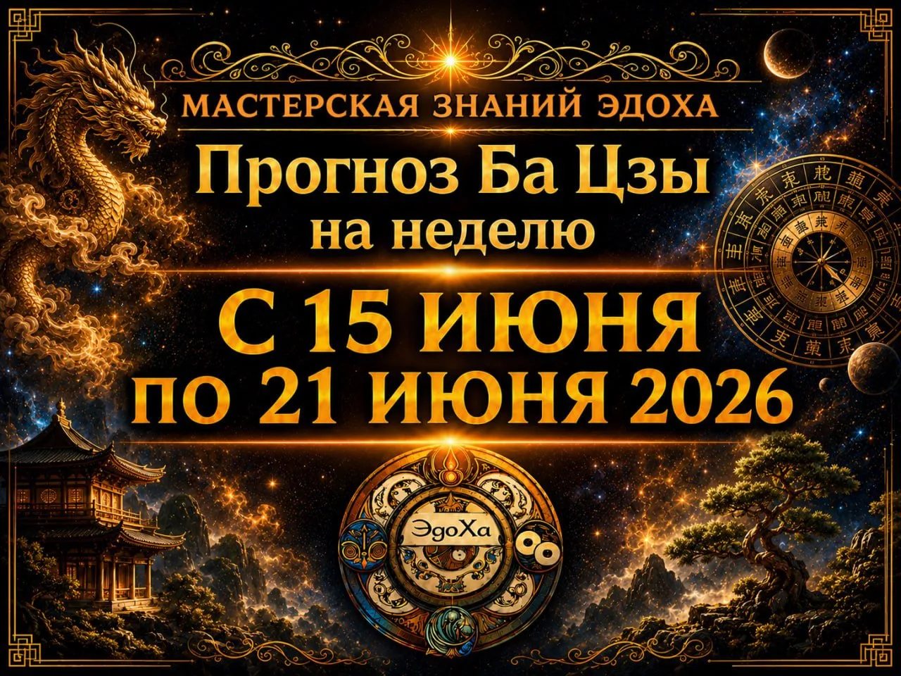 🔮Прогноз Ба Цзы на неделю 15-21 июня 2026

Неделя начинается на сильной энергии Металла и постепенн