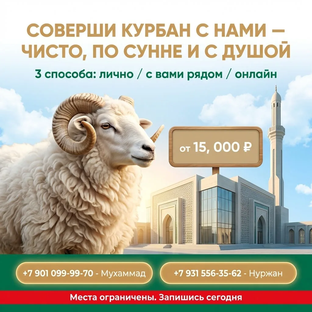 🐏 Мы приглашаем вас совершить Курбан вместе с нами.