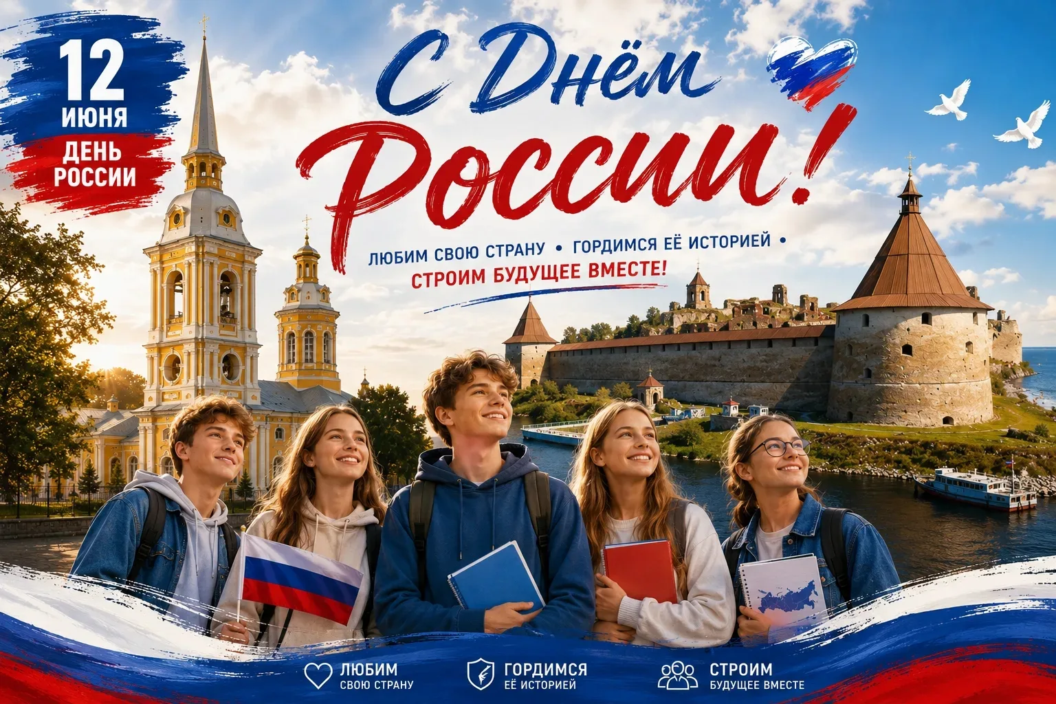 🇷🇺С ДНЁМ РОССИИ!🇷🇺  

1⃣2⃣ июня наша страна отмечает важный государственный праздник — День Росс