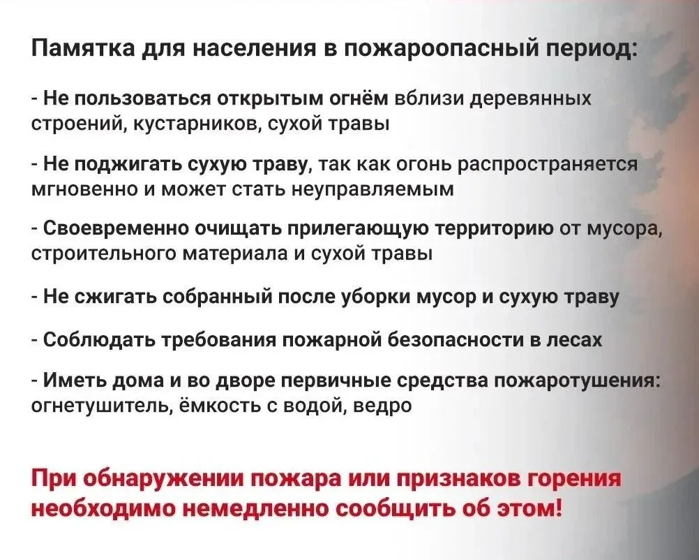 На территории Бакчарского района в Парбигском лесничестве действует лесной пожар .

Просим жителей с