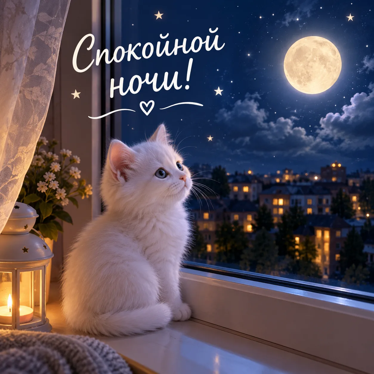 ⭐️ Желаем ночи без тревог и плохих мыслей. Только тишина, уют и сладкий сон💕