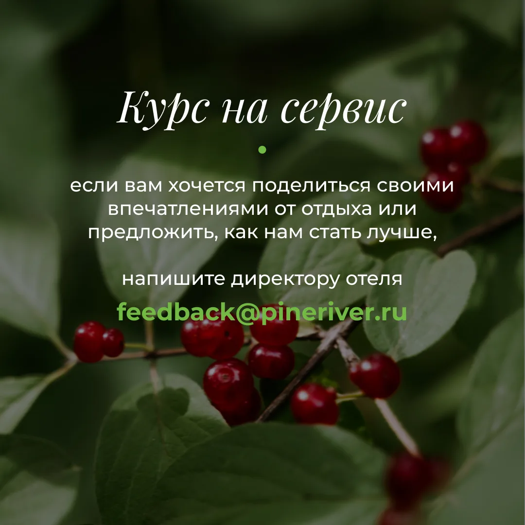 Мы хотим сделать отдых в Pine River особенным, и на этом пути нам очень важна обратная ...
