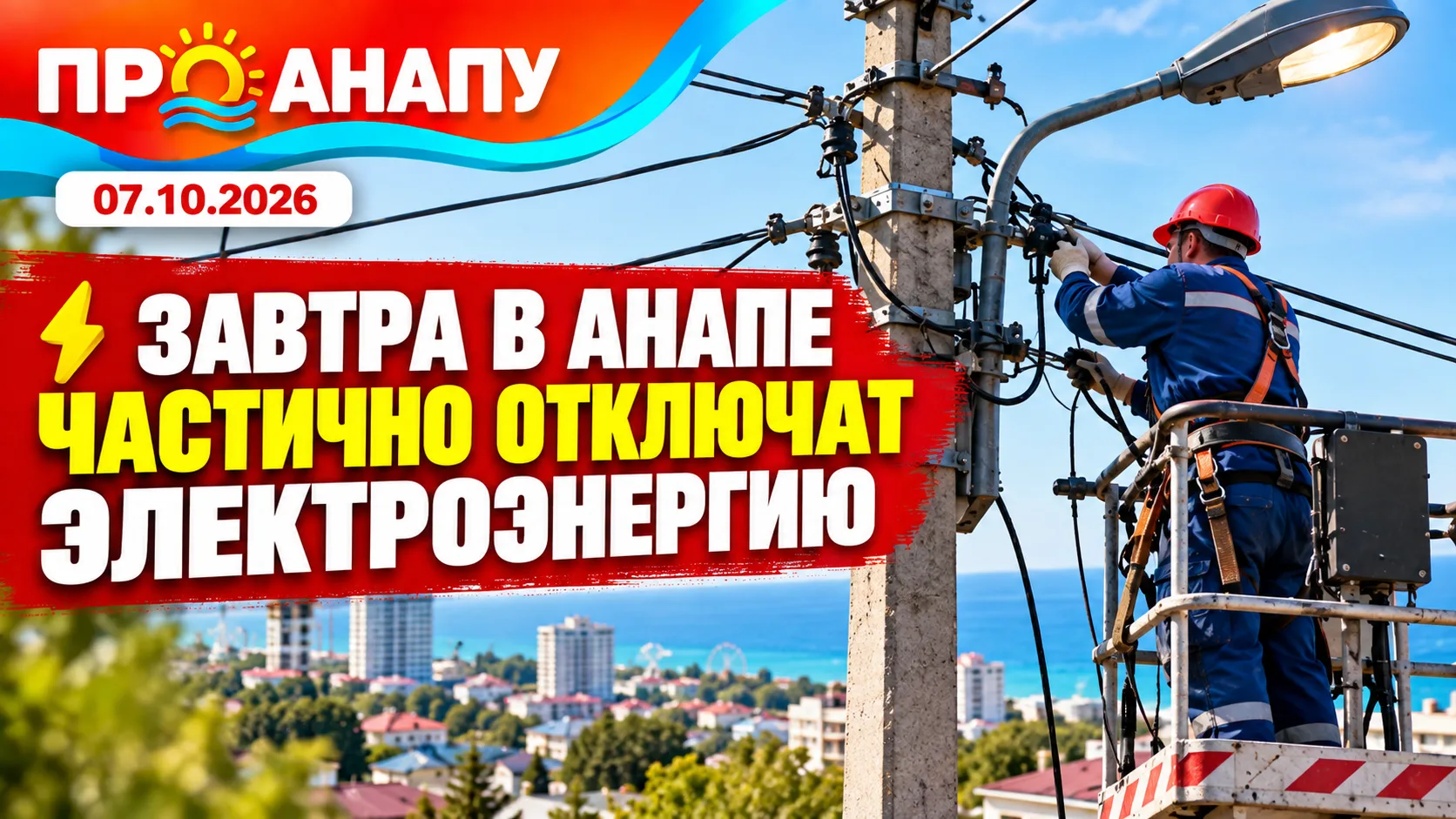 7 октября в Анапе частично отключат электричество на улице Стахановской