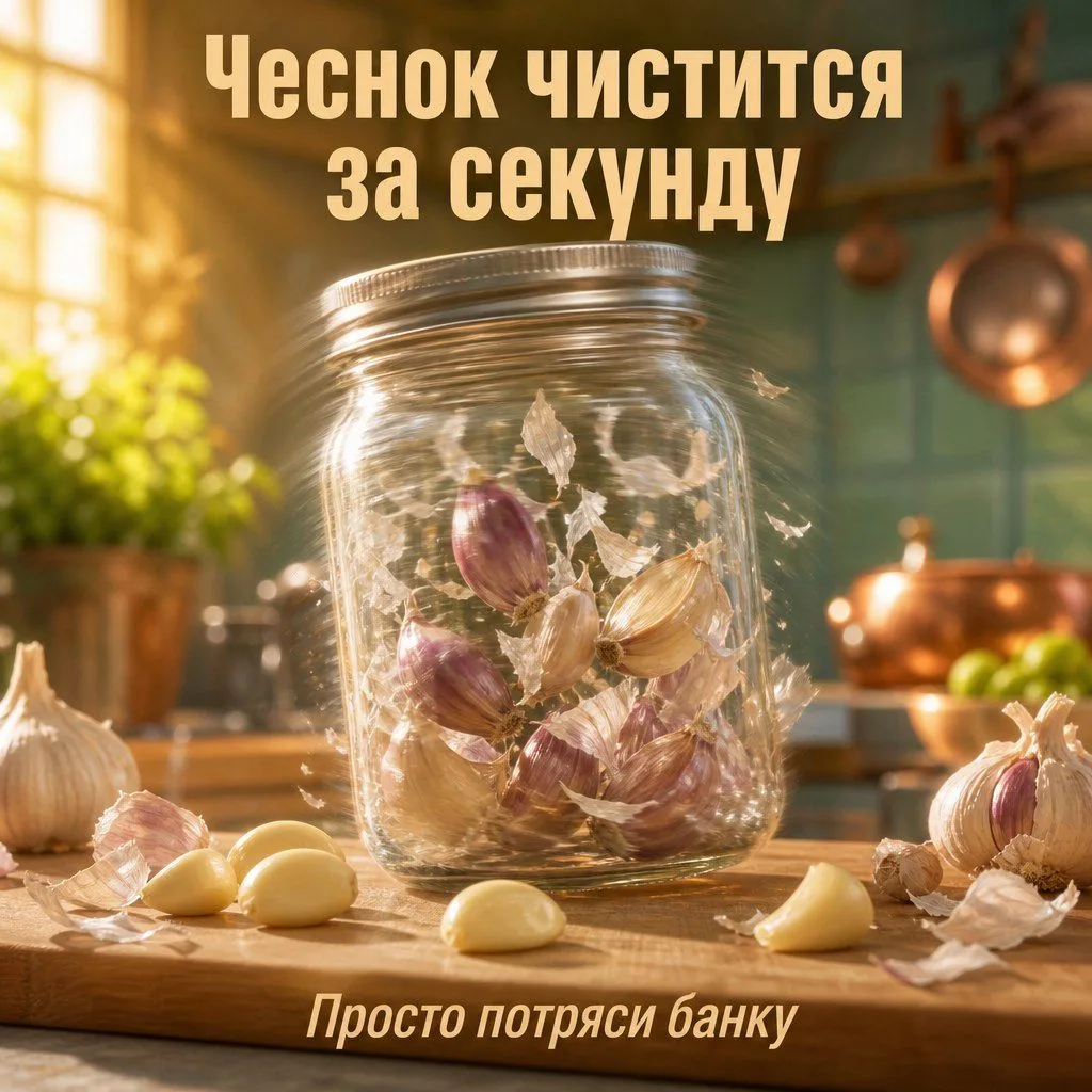 ✅ Чеснок чистится за секунду в банке