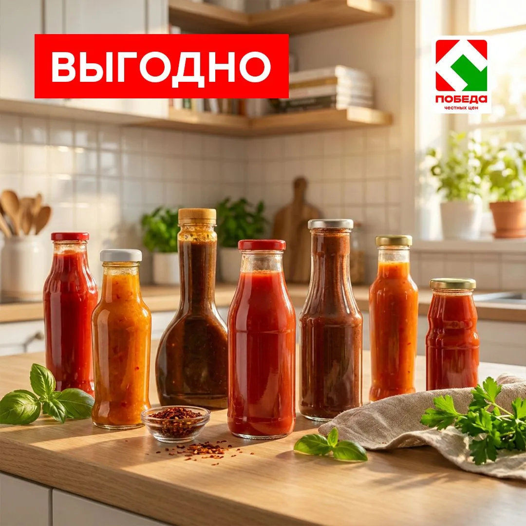 🌭 Время добавить к любимым блюдам ещё больше вкуса 😏  По 24 мая во всех магазинах ПОБЕДА действует с