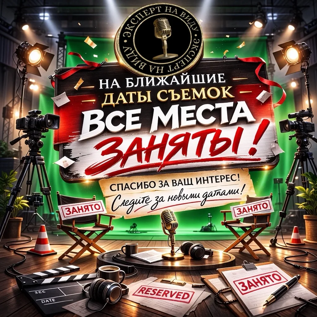 🔔🔔🔔На ближайшие съёмочные дни мест больше нет.