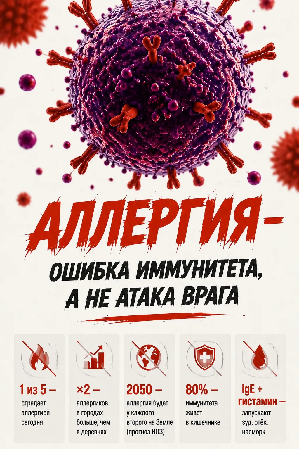 🧬 АЛЛЕРГИЯ: ПОЧЕМУ ТВОЙ ОРГАНИЗМ ОБЪЯВЛЯЕТ ВОЙНУ ЕДЕ И ПЫЛЬЦЕ?