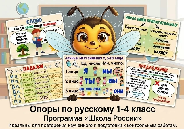 Опоры по русскому языку по всем темам 1 - 4 кл
Видеообзор и список тем опор здесь - https://max.ru/n