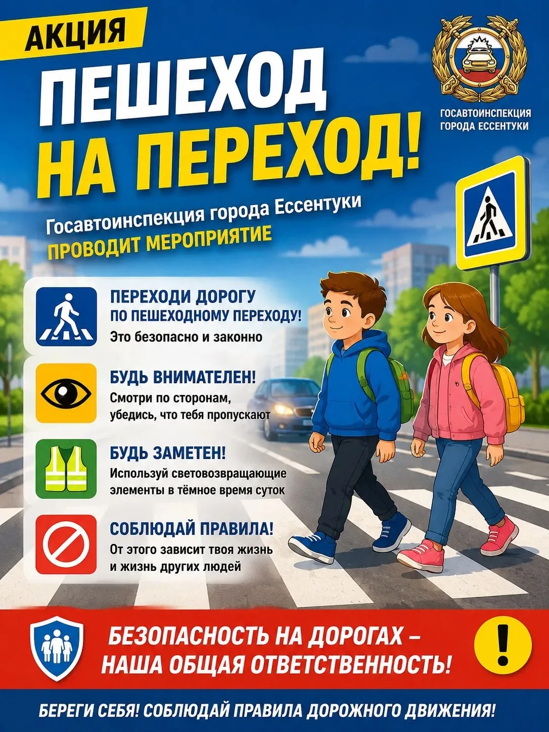 В Ессентуках стартовало профилактическое мероприятие «Пешеход на переход!»

С 11 по 19 июня на терри