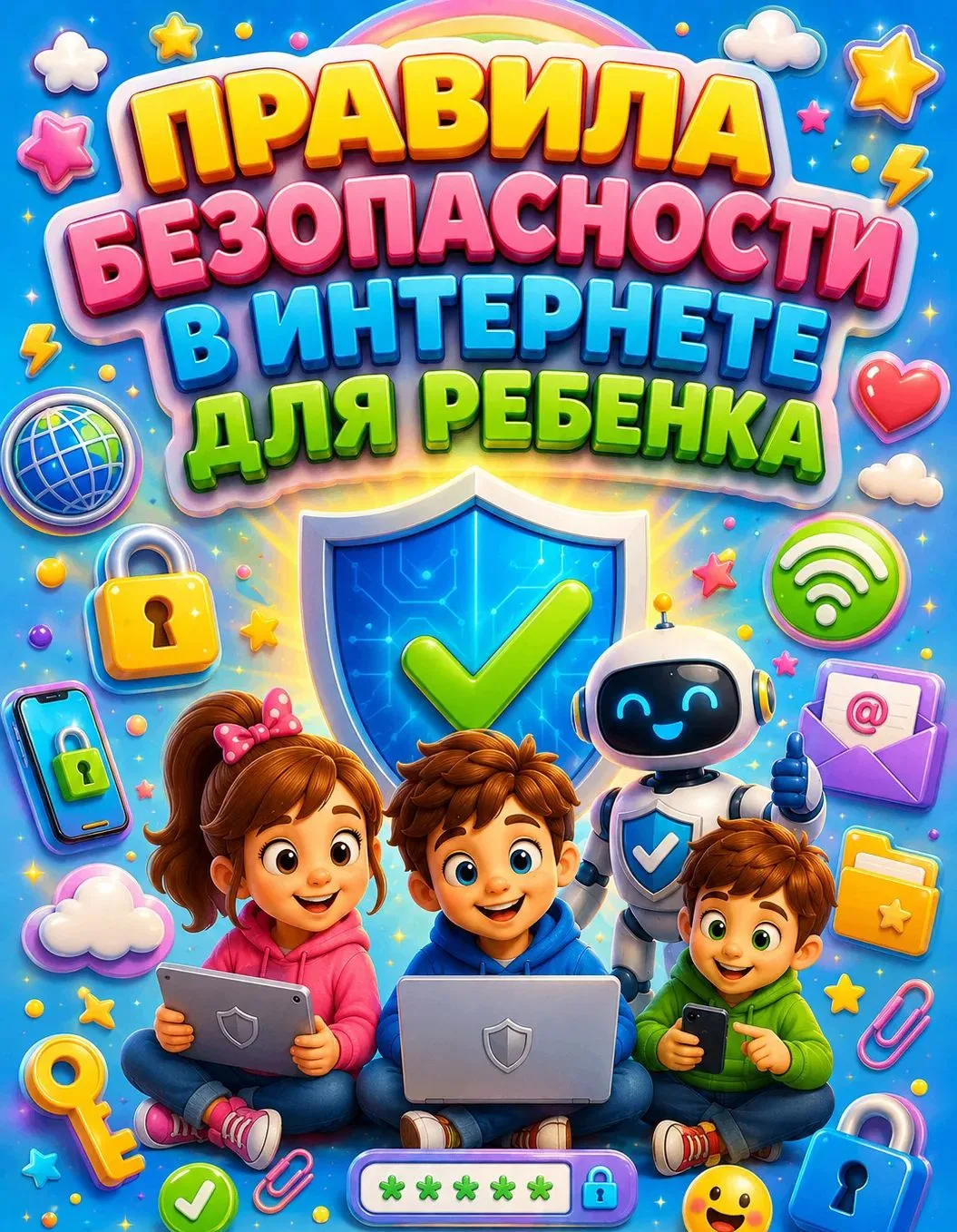 "Интернет, несмотря на все свои преимущества, может быть весьма опасным для детей. 
Дети могут столк