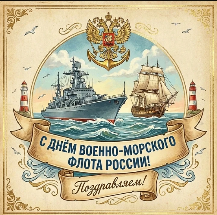 🎉 С Днём Военно‑Морского Флота России! 🎉

Гордимся нашим флотом и теми, кто стоит на страже морски