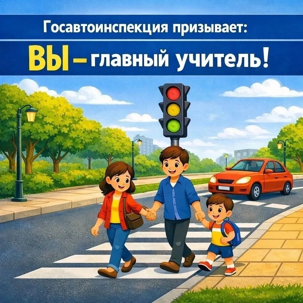 Дорожная безопасность: вы — главный учитель!
Госавтоинспекция напоминает: именно родители становятся