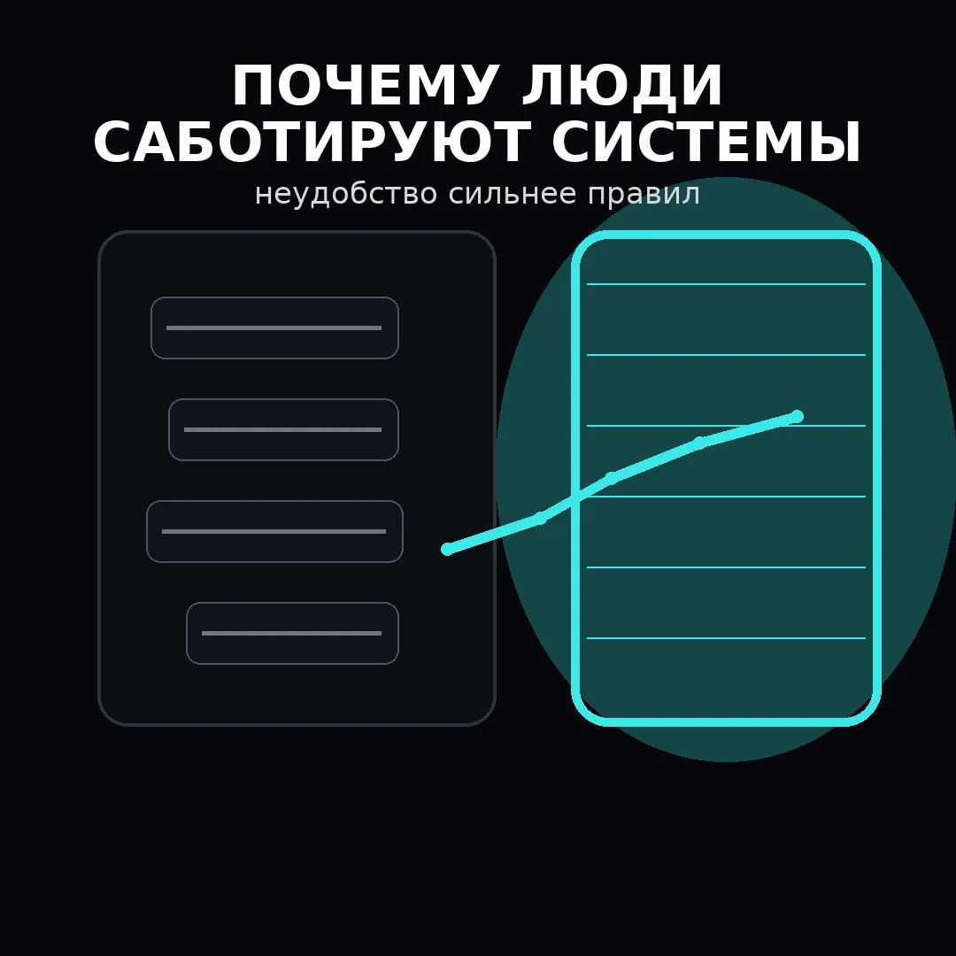 Люди саботируют неудобные системы, потому что система заставляет их тратить лишние силы на то, что д