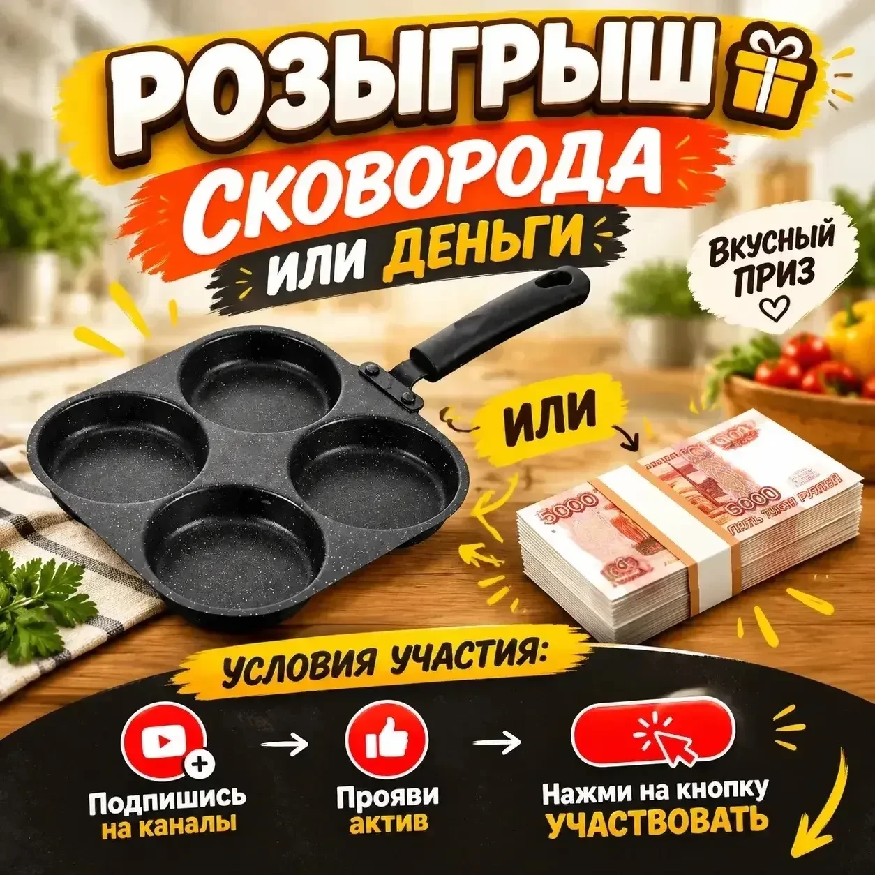 Дарим сковородку для оладий